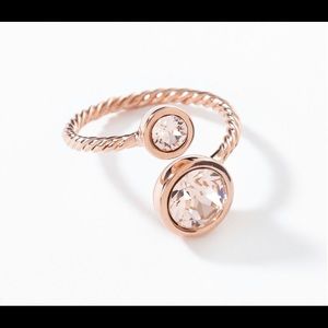 Touchstone Crystal “Curled Up” ring in rose gold